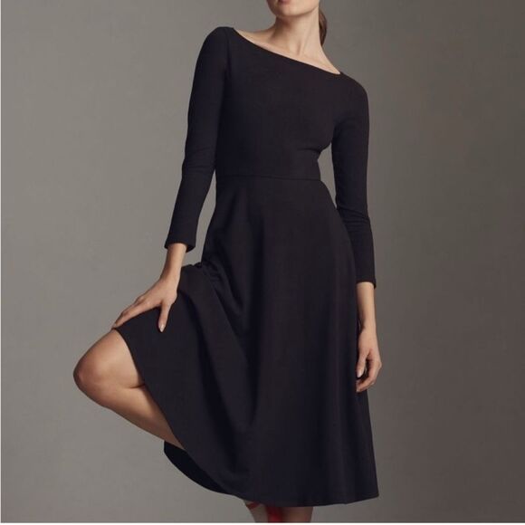 NEW Reformation Wiley Knit Dress Black M - Picture 1 of 8